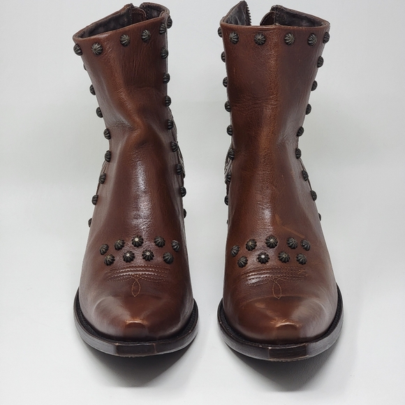 Ariat Diva Western BootCognac Full Grain Leather Zipper Shaft Women's Size 9.5 B - Picture 9 of 14